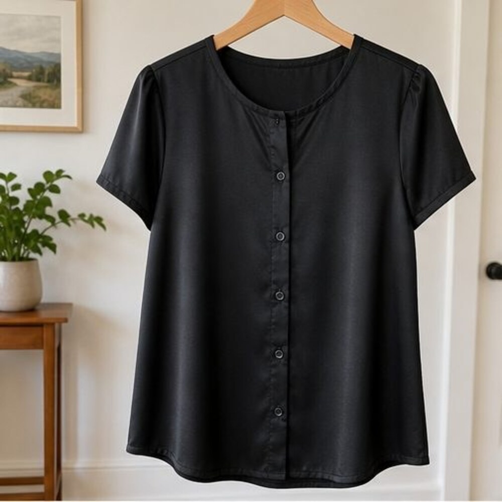 Black Ruffle Blouse